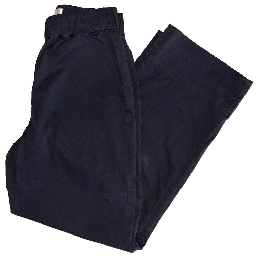Everlane Easy Pant Organic Cotton Wide Leg Elastic Waist Small Black Utility